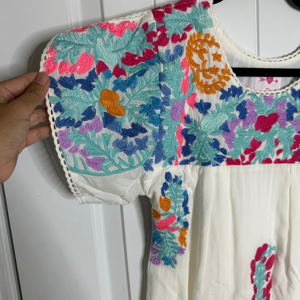 Buddy Love embroidered floral Mexican wedding dress boho size XS resort vacation - Picture 5 of 9